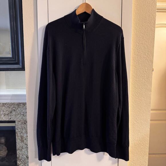 Brooks Brothers Merino Wool Half Zip Sweater Men’s Size XXL Blue Classic Preppy - Picture 3 of 10